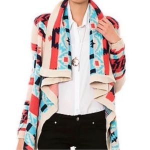 Anthropologie Moon Collection Aztec Sweater Open Cardigan